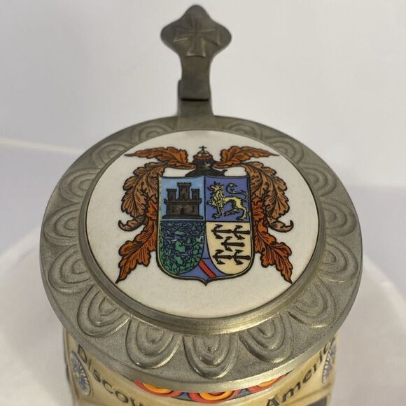 Anheuser Busch Discovery Of America Series Pinta Budweiser Stein - Picture 7 of 11